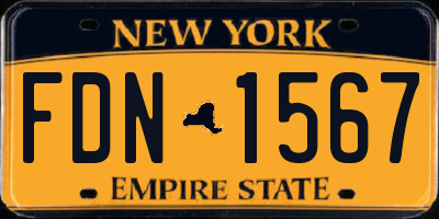 NY license plate FDN1567