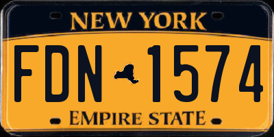 NY license plate FDN1574