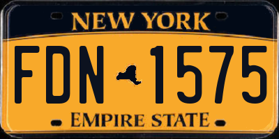 NY license plate FDN1575
