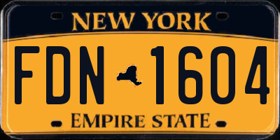 NY license plate FDN1604