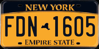 NY license plate FDN1605