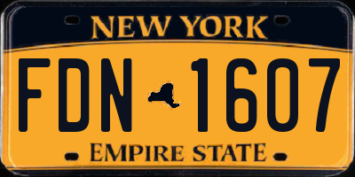 NY license plate FDN1607