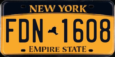 NY license plate FDN1608