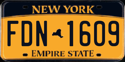 NY license plate FDN1609