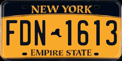 NY license plate FDN1613
