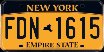 NY license plate FDN1615