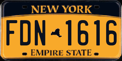 NY license plate FDN1616