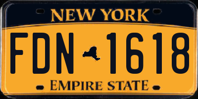 NY license plate FDN1618