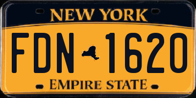NY license plate FDN1620