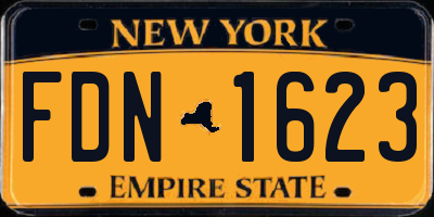 NY license plate FDN1623