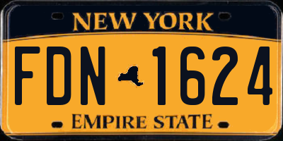 NY license plate FDN1624