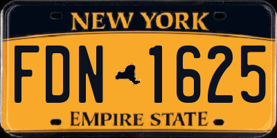 NY license plate FDN1625