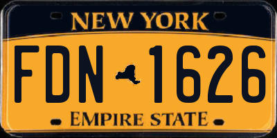 NY license plate FDN1626