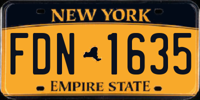 NY license plate FDN1635