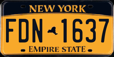 NY license plate FDN1637