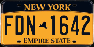 NY license plate FDN1642