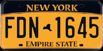 NY license plate FDN1645
