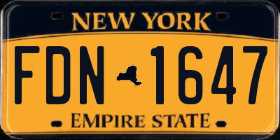 NY license plate FDN1647