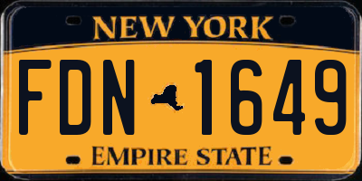 NY license plate FDN1649
