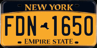 NY license plate FDN1650