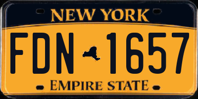 NY license plate FDN1657