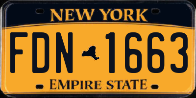 NY license plate FDN1663