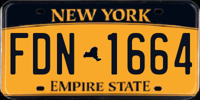 NY license plate FDN1664