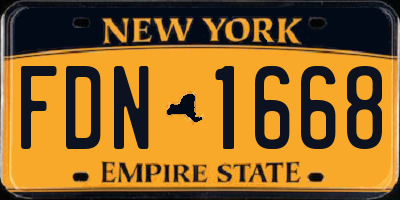 NY license plate FDN1668