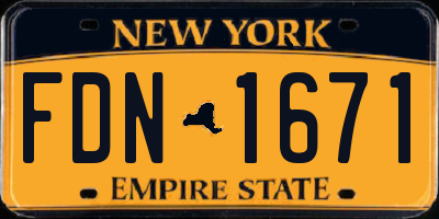 NY license plate FDN1671