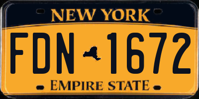 NY license plate FDN1672