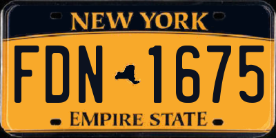 NY license plate FDN1675