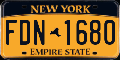 NY license plate FDN1680