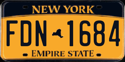 NY license plate FDN1684