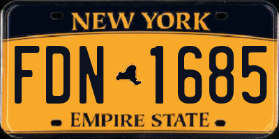 NY license plate FDN1685