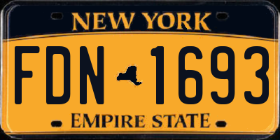 NY license plate FDN1693