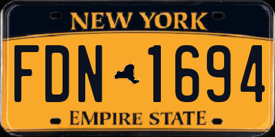 NY license plate FDN1694