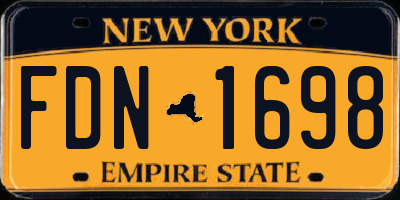 NY license plate FDN1698