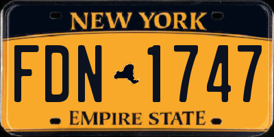 NY license plate FDN1747