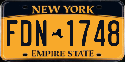 NY license plate FDN1748