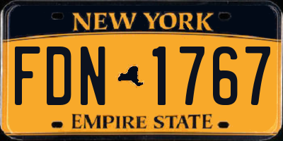 NY license plate FDN1767