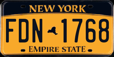 NY license plate FDN1768