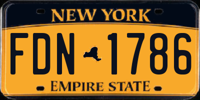 NY license plate FDN1786