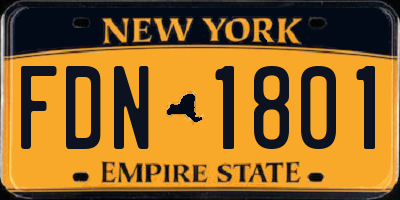 NY license plate FDN1801