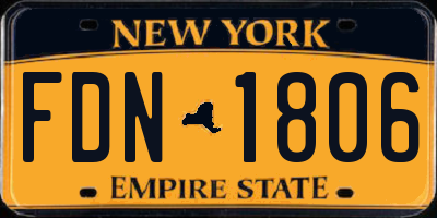NY license plate FDN1806