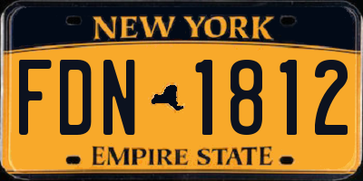 NY license plate FDN1812