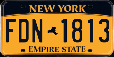 NY license plate FDN1813