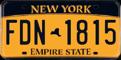 NY license plate FDN1815