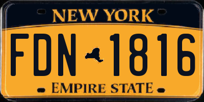 NY license plate FDN1816