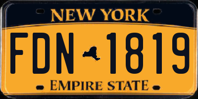 NY license plate FDN1819