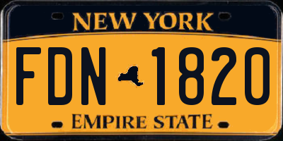 NY license plate FDN1820